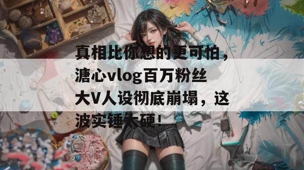 真相比你想的更可怕，溏心vlog百万粉丝大V人设彻底崩塌，这波实锤太硬！
